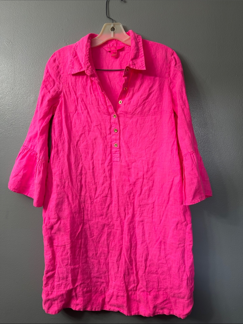 Lilly Pulitzer Jazmyn Linen Tunic Dress in HOT Roxie Pink Size 2